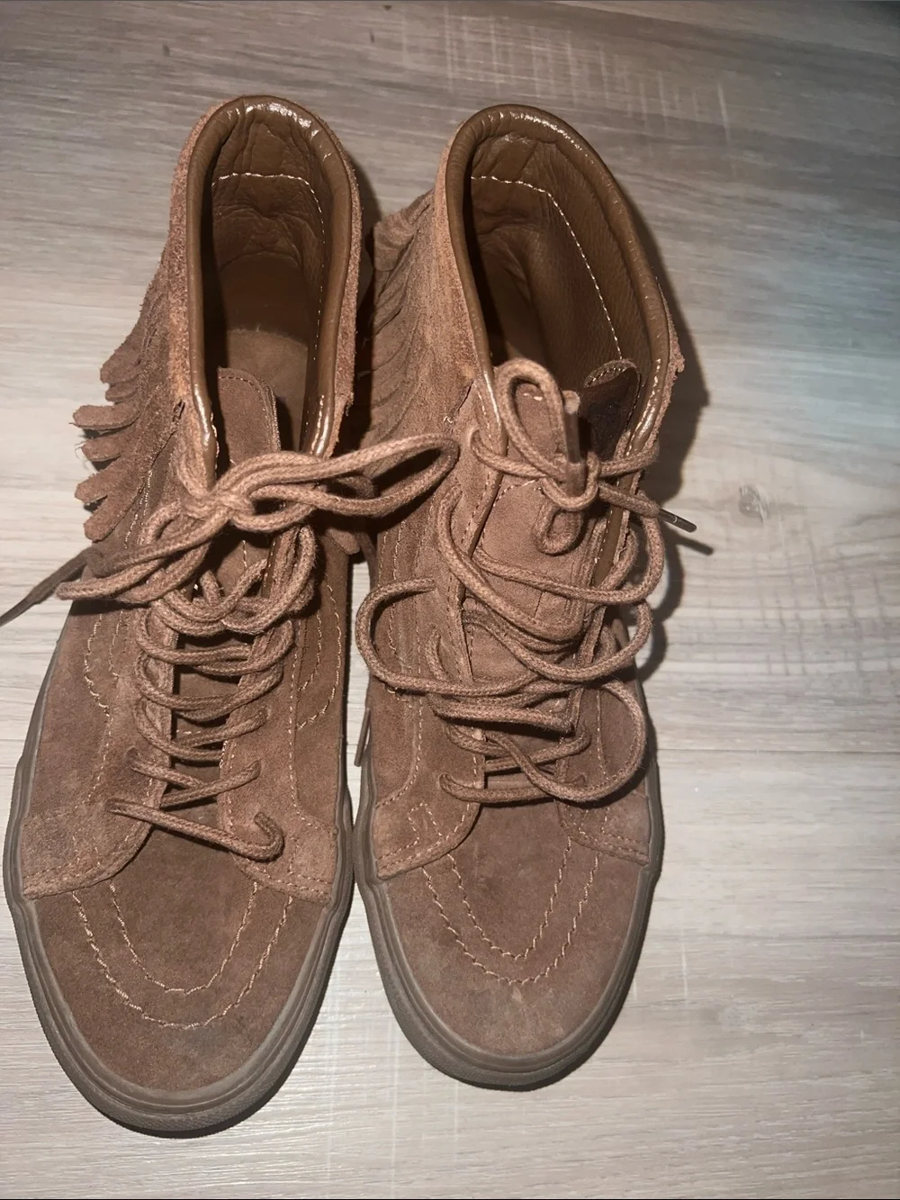 Vans Unisex Brown Suede Sneakers Ankle Boots Skate High-Top Shoes US M 6.5 W 8